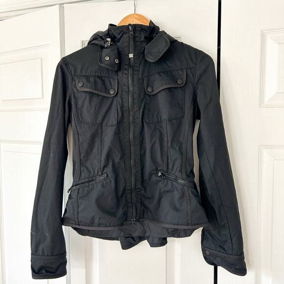Lululemon Athletica Out and About Jacket Black Women’s Size 6 Hooded Zip Front - Picture 2 of 10